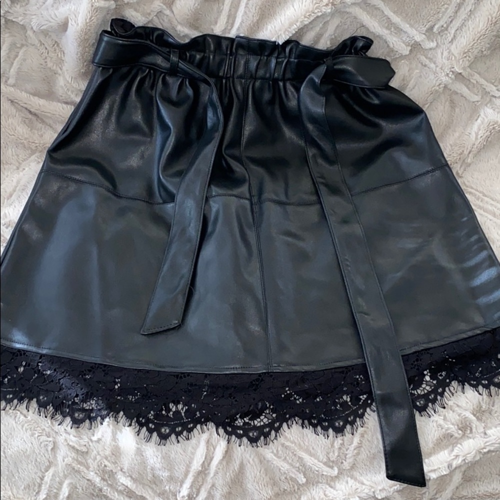 Faux leather skirt